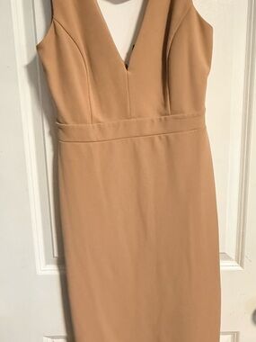 Windsor Sleeveless V-Neck Midi Dress in Camel